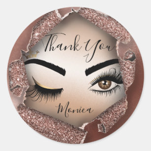 Makeup artist Wink Eye Brown Eye Beauty Salon Lash Runder Aufkleber