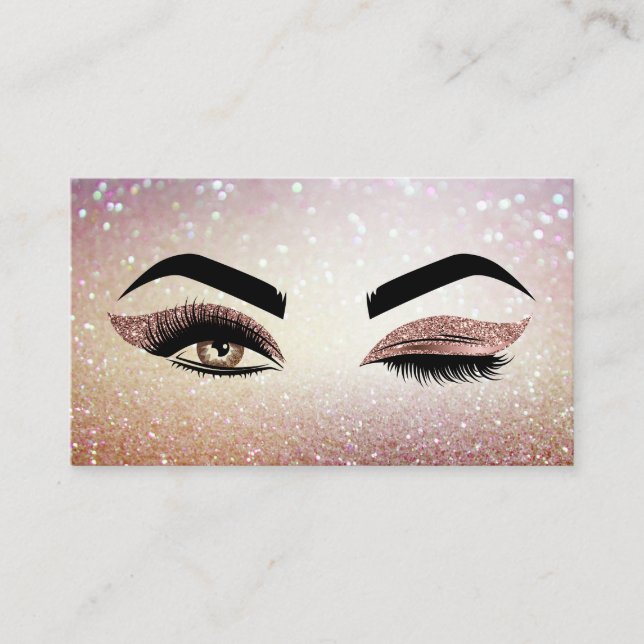 Makeup artist Wink Eye Lashes Rose Gold Visitenkarte (Vorderseite)