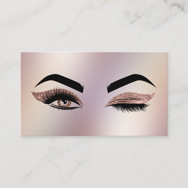 Makeup artist Wink Eye Lashes Rose Gold Visitenkarte (Vorderseite)