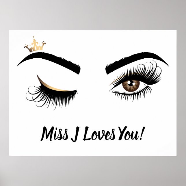 Makeup artist Wink Eye Queen Crown Lash Extension Poster (Vorne)