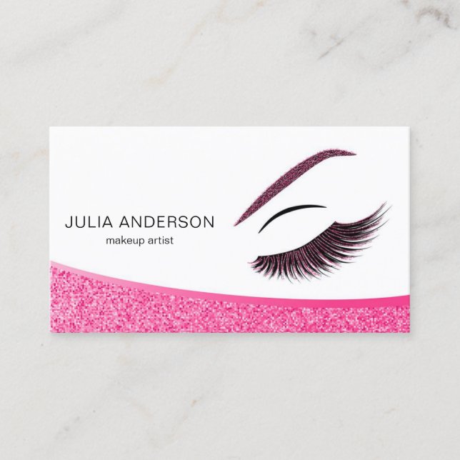Makeup artistische Visitenkarte mit Glitzer-Effekt (Vorderseite)