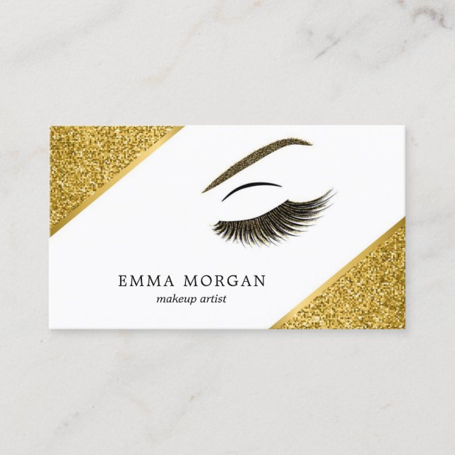 Makeup artistische Visitenkarte mit Glitzer-Effekt (Vorderseite)