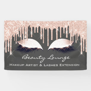 Makeup ArtistLashes Extension Rose Gold Gray Eyes Banner