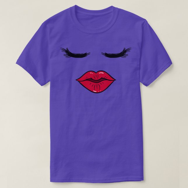 Makeup beautician Augenlische rote Lippenstift T-Shirt (Design vorne)