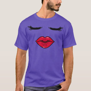 Makeup beautician Augenlische rote Lippenstift T-Shirt