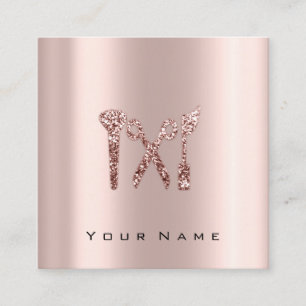 Makeup Beauty Blogger YouTuber Rose Logo Social Quadratische Visitenkarte