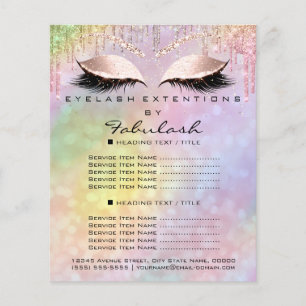 Makeup Beauty Glitzer Preise Lash Holograph Pastel Flyer