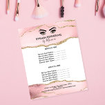 Makeup Beauty Lashes Salon Blush Pink Girly Modern Flyer<br><div class="desc">Mit dieser modernen und trendigen,  gürtnerrosa Preisliste für Ihren Schönheitssalon können Sie Ihr Lashbusiness ganz bequem in den Griff bekommen. Rosa-Rosa-Hintergrund mit Einzelheiten zum goldenen Glitzer</div>