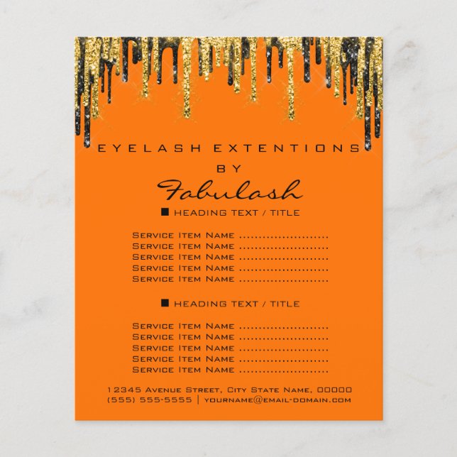 Makeup Beauty Price List Gold Black Tropfens Orang Flyer (Vorne)