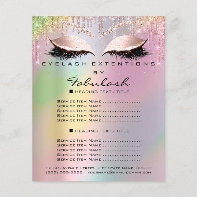 Makeup Beauty Price List Lash Holograph Tropfen Ro Flyer