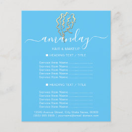 Makeup Beauty Salon Friseur Logo Gold Blau Flyer