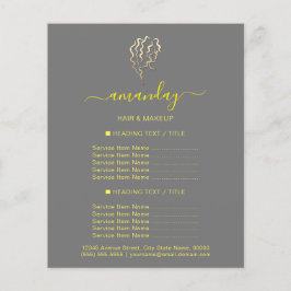 Makeup Beauty Salon Friseur Logo Gold Grau Flyer