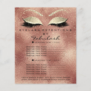 Makeup Beauty Salon Glitzer Flyer Rose Gold Skinny
