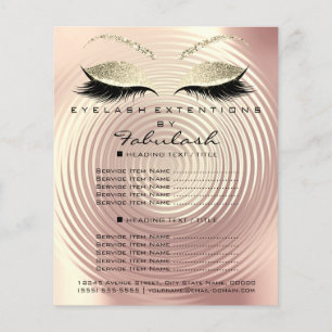Makeup Beauty Salon Glitzer Flyer Rose Gold Skinny