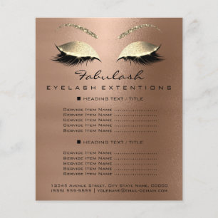 Makeup Beauty Salon Gold Glitzer Flyer Skinny Lux1
