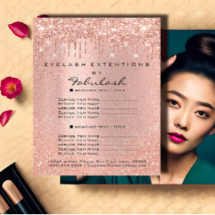 Makeup Beauty Salon Haare Rose Glitzer Flyer Tropf