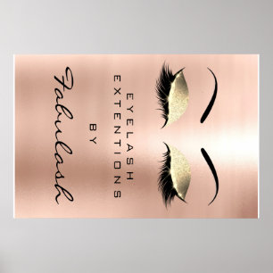 Makeup Beauty Salon Name Gold Glam Pink Augenbraue Poster