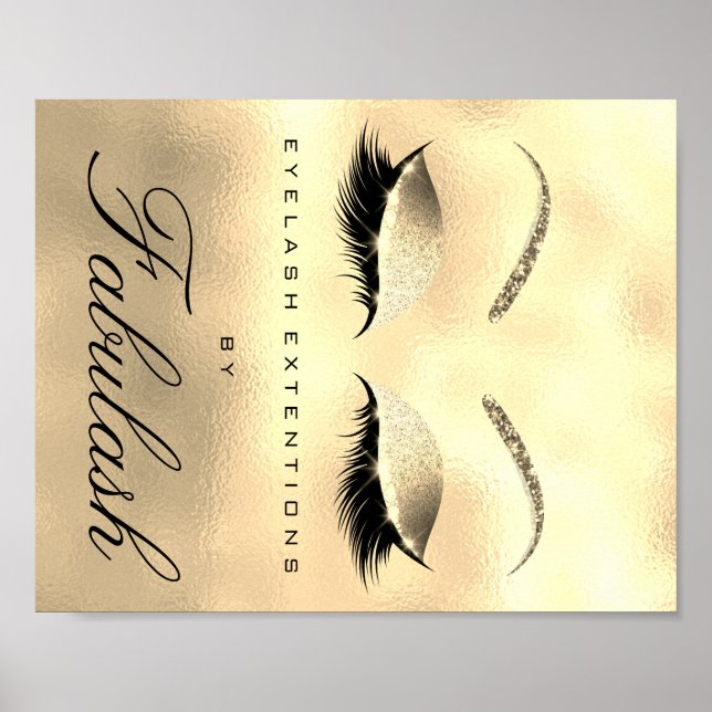 Makeup Beauty Salon Name Gold Glitzer Glam 1 Poster (Vorne)