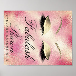 Makeup Beauty Salon Name Gold Glitzer Sharon Peony Poster