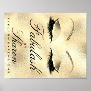Makeup Beauty Salon Name Gold Glitzer Sharon Poster