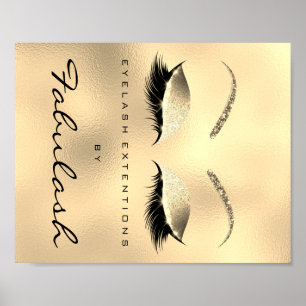Makeup Beauty Salon Name Gold Glitzer VIP Poster