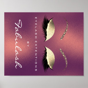 Makeup Beauty Salon Name Gold Lashes Kupfer Poster