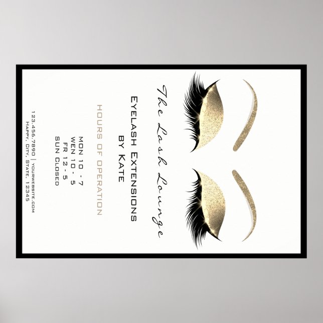 Makeup Beauty Salon Name Goldmedaille Eröffnung Poster (Vorne)