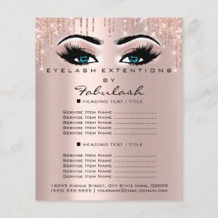 Makeup Beauty Salon Pink Glitzer Blue Eyes Lash Flyer