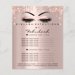 Makeup Beauty Salon Pink Glitzer Flyer Brows Lash