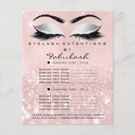 Makeup Beauty Salon Pink Glitzer Flyer Grau Lashes