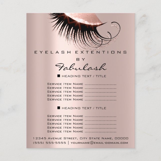 Makeup Beauty Salon Pink Glitzer Flyer Park Rose (Vorne)