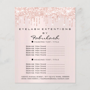 Makeup Beauty Salon Pink Glitzer Flyer Park Tropfe