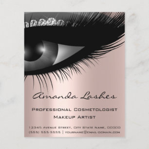 Makeup Beauty Salon Pink Gray Rose Flyer