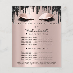 Makeup Beauty Salon Rose Black Tropfens Flyer Lash