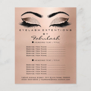 Makeup Beauty Salon Rose Glitzer Flyer Browns Lash
