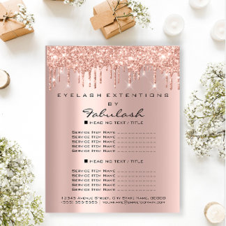 Makeup Beauty Salon Rose Glitzer Flyer Park Tropfe