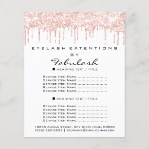 Makeup Beauty Salon Rose Glitzer Flyer Weißer Trop