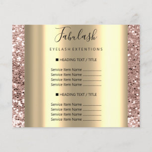 Makeup Beauty Salon Rose Glitzer Gold Haair Nails Flyer