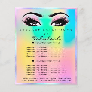 Makeup Beauty Salon Rose Glitzer Holograph Lashes Flyer