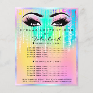 Makeup Beauty Salon Rose Glitzer Holograph Unicorn Flyer