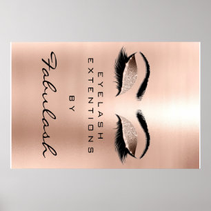 Makeup Beauty Salon Waxing Gold Glam Pink Augenbra Poster