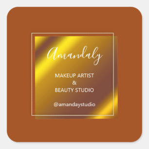 Makeup Beauty Shop Vielen Dank Royal Honey Quadratischer Aufkleber