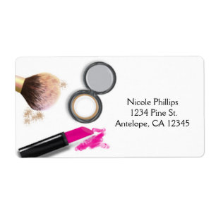 Makeup Beauty White Glam Chic Shipping Labels