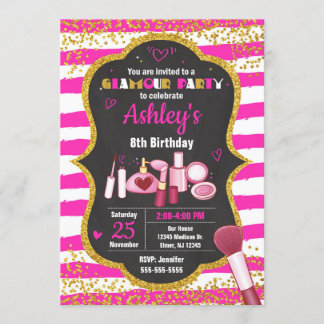 Makeup Birthday Einladung / Glamour Party