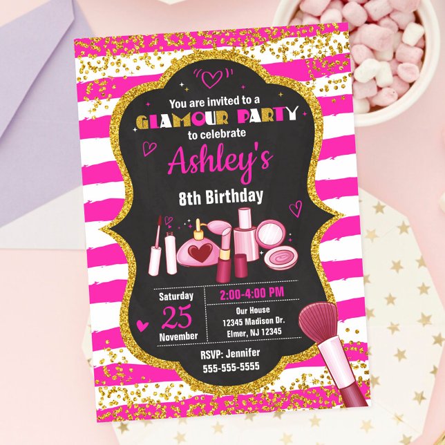 Makeup Birthday Einladung / Glamour Party (Von Creator hochgeladen)