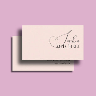 Makeup Boutique Girly Schrift Minimal Blassrosa Visitenkarte