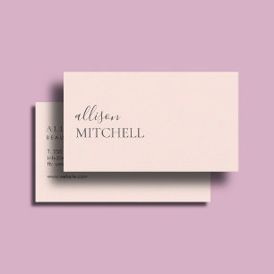 Makeup-Boutique Luxus-Skript Eleganter Rosa Blush Visitenkarte