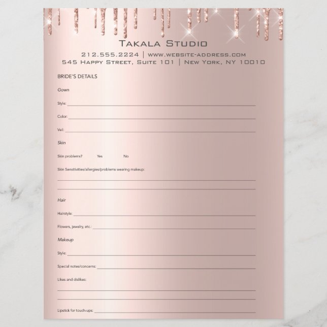Makeup Bridal Consulting Form Rose Tropfen (Vorderseite)