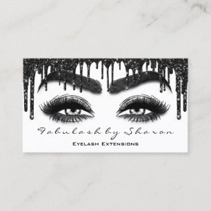 Makeup Brow Eyelash Extension QR Code Tropfen Schw Visitenkarte