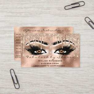 Makeup Brown Eyebrow Lashes Tropfen Aftercare Visitenkarte